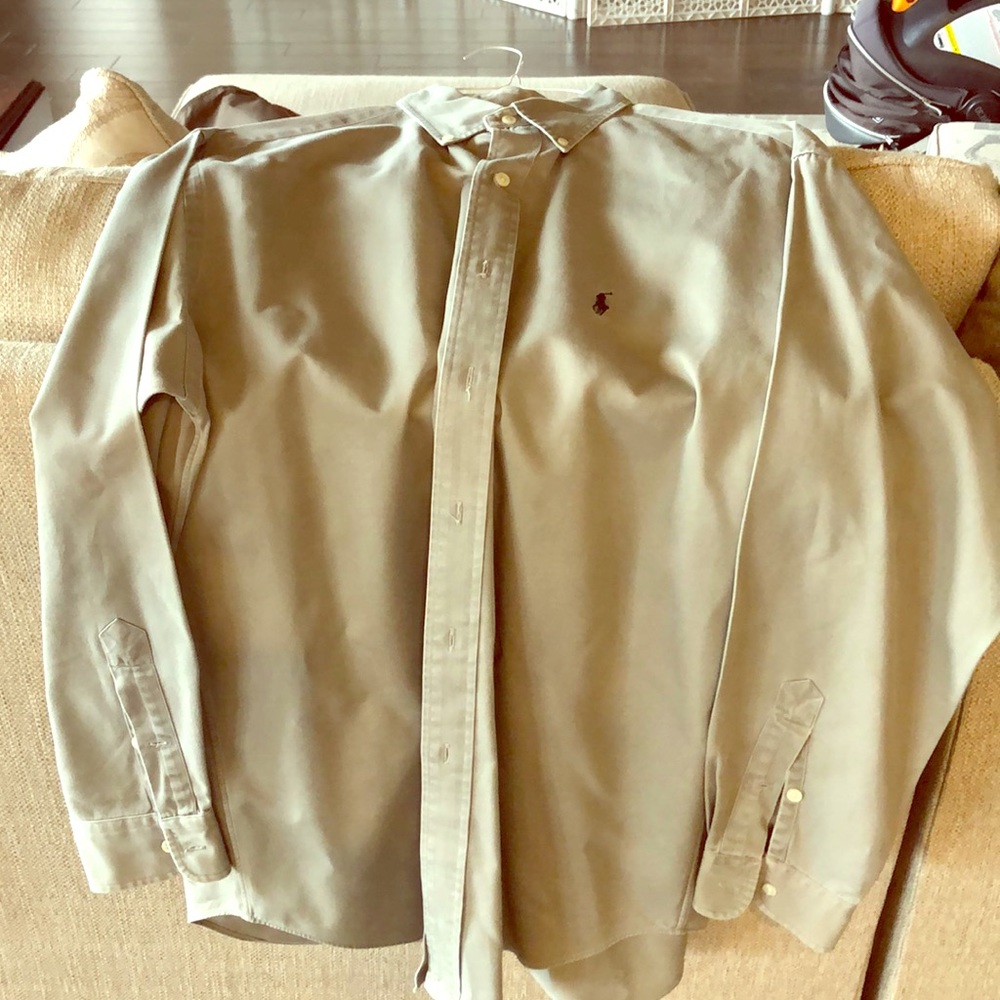 Ralph Lauren Mens Taupe button down